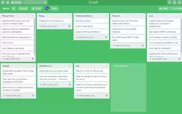 OffiDocs Chromiumオンラインで実行されるChrome WebストアのTrello Grid LayoutとConfetti Extension