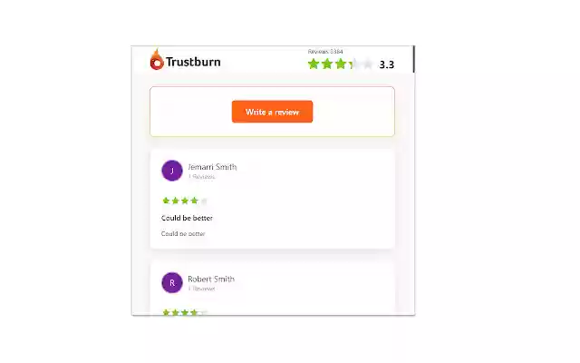 Trustburn  from Chrome web store to be run with OffiDocs Chromium online