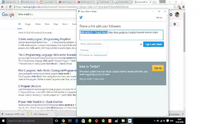 Twitter Share  from Chrome web store to be run with OffiDocs Chromium online