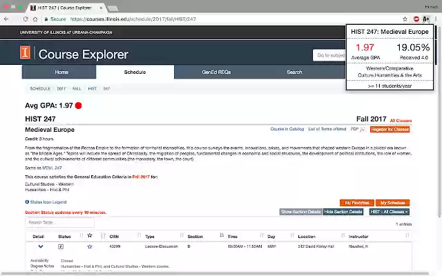 UIUC GenEd GPA Finder  from Chrome web store to be run with OffiDocs Chromium online