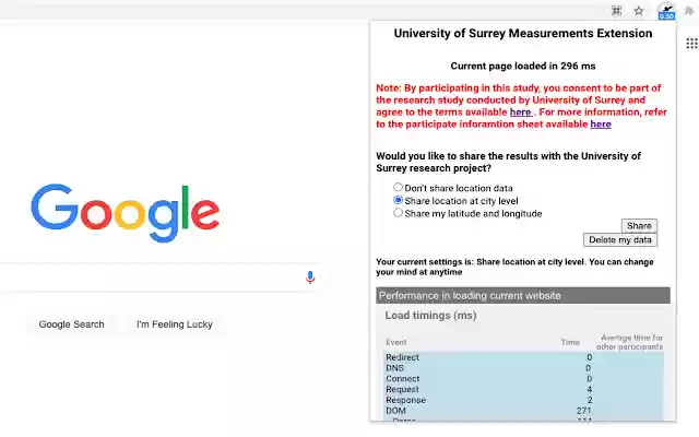 Chrome 网上商店的萨里大学 Starlink Speedtest 将通过 OffiDocs Chromium 在线运行