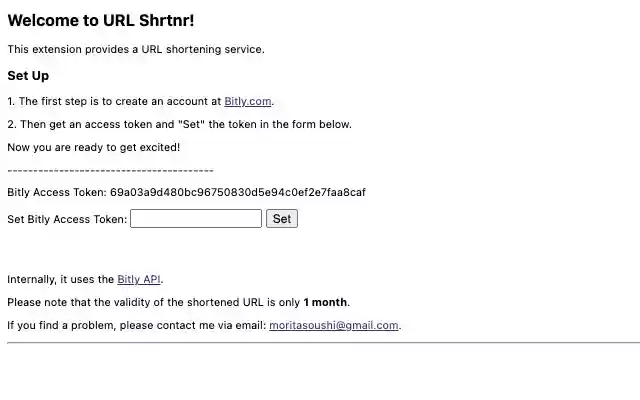 URL Shrtnr  from Chrome web store to be run with OffiDocs Chromium online