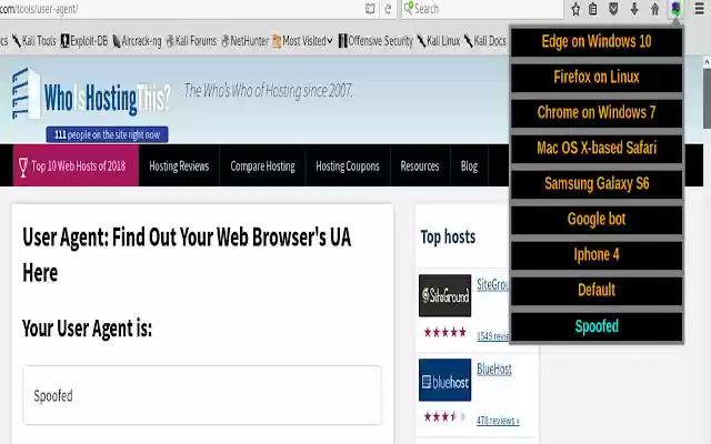 User agent spoofer from Chrome web store to be run with OffiDocs Chromium online User agent spoofer from Chrome web store to be run with OffiDocs Chromium online
