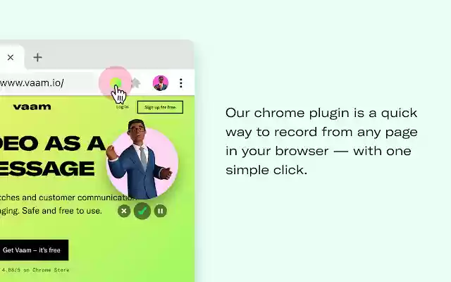 Vaam Free Video and Screen Recorder  from Chrome web store to be run with OffiDocs Chromium online