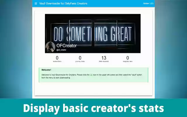 Vault Downloader for OnlyFans Creators  from Chrome web store to be run with OffiDocs Chromium online