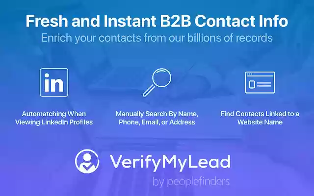 VerifyMyLead  from Chrome web store to be run with OffiDocs Chromium online