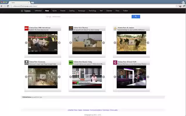 Video Search Homepage  from Chrome web store to be run with OffiDocs Chromium online