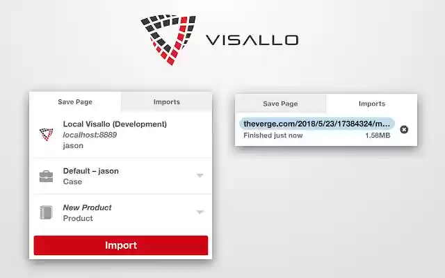 Visallo Importer از فروشگاه وب Chrome با OffiDocs Chromium به صورت آنلاین اجرا می شود