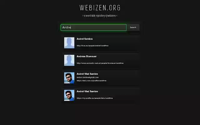 Webizen a WebID Search Engine from Chrome web store to be run with OffiDocs Chromium online Webizen a WebID Search Engine from Chrome web store to be run with OffiDocs Chromium online