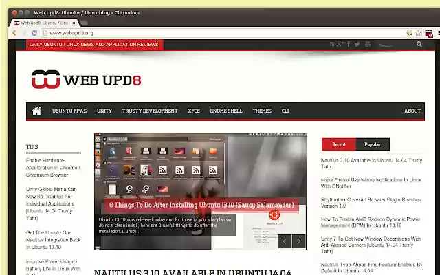 WebUpd8  from Chrome web store to be run with OffiDocs Chromium online