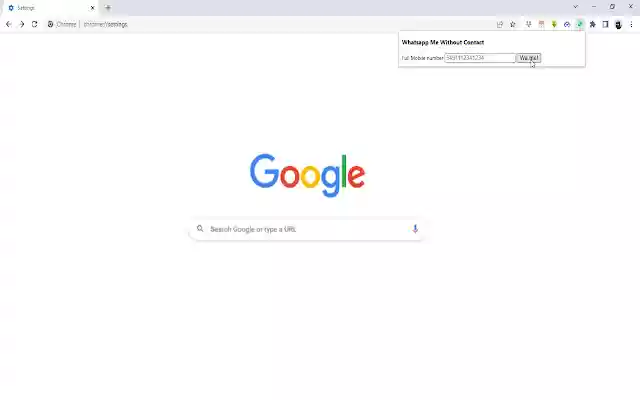 Whastapp Me without contact  from Chrome web store to be run with OffiDocs Chromium online