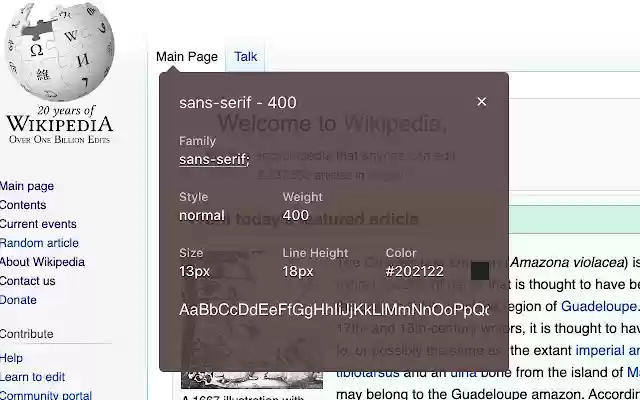 WhatFont Phông chữ html nào từ cửa hàng Chrome trực tuyến sẽ được chạy với OffiDocs Chrome trực tuyến