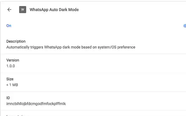 WhatsApp Auto Dark Mode  from Chrome web store to be run with OffiDocs Chromium online