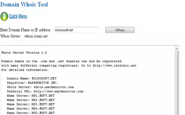 Инструмент Whois из интернет-магазина Chrome будет работать с OffiDocs Chromium онлайн