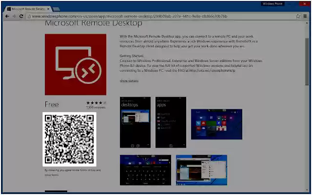 Windows Phone Store QR din magazinul web Chrome va fi rulat cu OffiDocs Chromium online