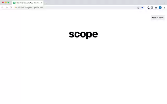 Wordle Dictionary New Tab Page  from Chrome web store to be run with OffiDocs Chromium online