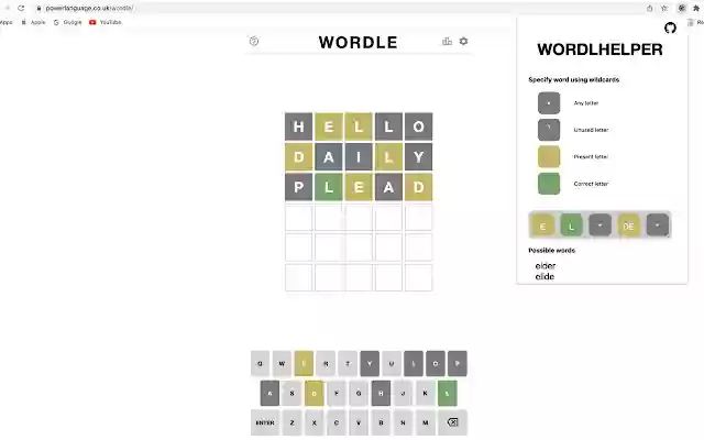 WordlHelper  from Chrome web store to be run with OffiDocs Chromium online