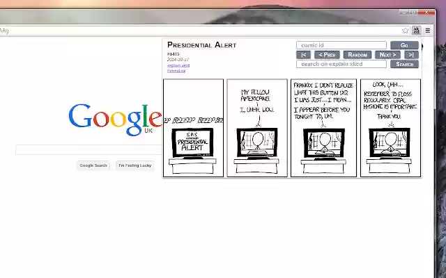 xkcd viewer  from Chrome web store to be run with OffiDocs Chromium online