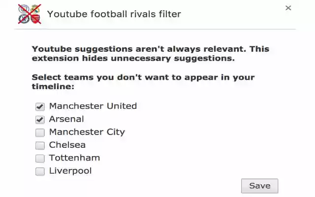 Youtube football rivals filter from Chrome web store to be run with OffiDocs Chromium online Youtube football rivals filter from Chrome web store to be run with OffiDocs Chromium online