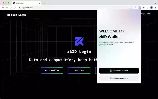 zkID Wallet  from Chrome web store to be run with OffiDocs Chromium online