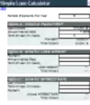 Tela Simple Loan Calculator para extensão da loja virtual do Chrome no OffiDocs Chromium