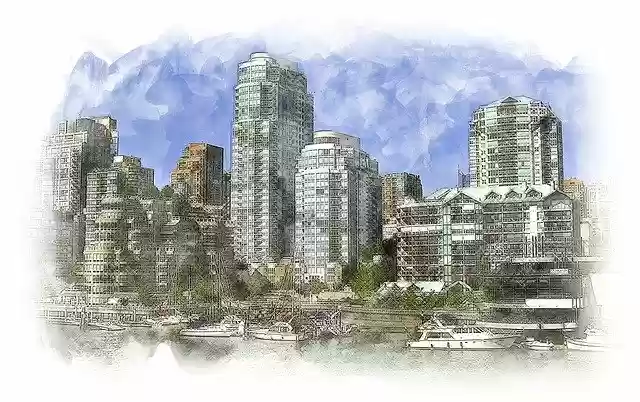 Scarica gratis Sketch Vancouver Skyline - illustrazione gratuita da modificare con l'editor di immagini online gratuito GIMP