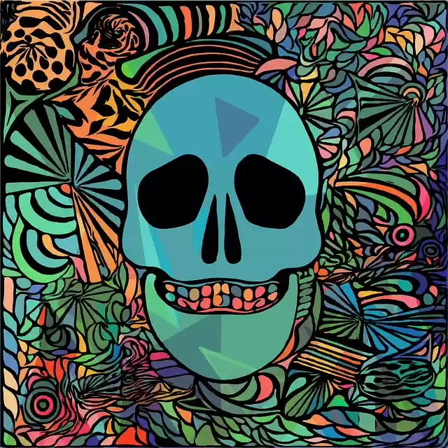 Free download Skull Geometric Rainbow - Free vector graphic on Pixabay free illustration to be edited with GIMP free online image editor