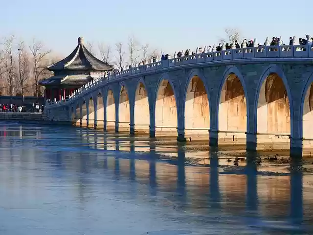 Free download summer palace bridge river free picture to be edited with GIMP free online image editor