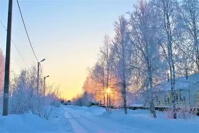 Free download Sunset Road Village free photo template to be edited with GIMP online image editor