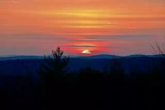 Free download sunset sky clouds nature mountains free picture to be edited with GIMP free online image editor