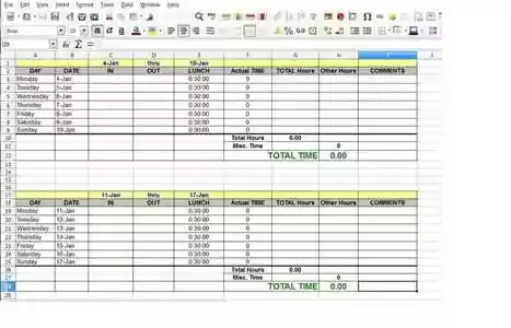 İki Haftalık Ödeme Döngüsü İçin Zaman Çizelgesi Şablonunu ücretsiz indirin DOC, XLS veya PPT şablonu çevrimiçi LibreOffice veya çevrimiçi OpenOffice Masaüstü ile düzenlenebilir