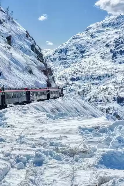 Free download train mountains snow winter season free picture to be edited with GIMP free online image editor