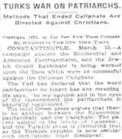 Free download Turks War on Patriarchs, following the Abolition of the Caliphate as reported in The New York Times, 16 March 1924 free photo or picture to be edited with GIMP online image editor