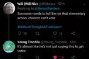 Free download Under a Bernie tweet about how children should have free school lunches free photo or picture to be edited with GIMP online image editor