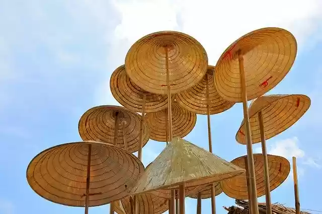 Free download Vietnam Conical Hat Sky Summer Art -  free photo or picture to be edited with GIMP online image editor