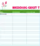 Free download Wedding Guest List Format DOC, XLS or PPT template free to be edited with LibreOffice online or OpenOffice Desktop online