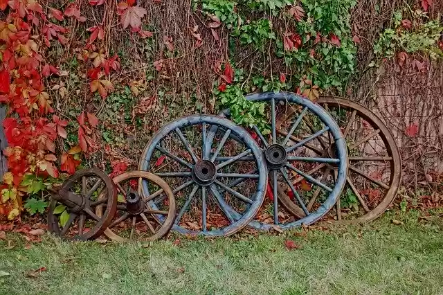 Безкоштовно завантажте безкоштовний фотошаблон Wheel Wooden Autumn для редагування за допомогою онлайн-редактора зображень GIMP