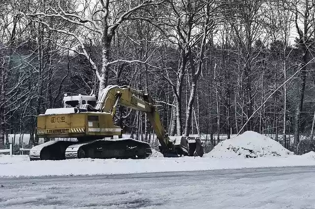 Free download Winter Yellow Roadworks Break free photo template to be edited with GIMP online image editor