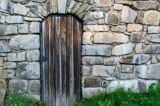 Free download Wooden Door Stone Wall -  free photo or picture to be edited with GIMP online image editor