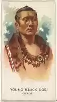 Free download Young Black Dog, Osage, from the American Indian Chiefs series (N2) for Allen & Ginter Cigarettes Brands free photo or picture to be edited with GIMP online image editor