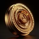 3d golden coin rotating