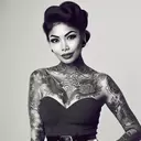 a pretty pin up girl with tattoos