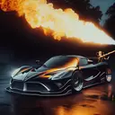 a super car with a flame thrower