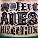 a tattoo of a name in different fonts