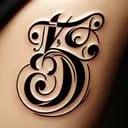 a tattoo of the 5% in a cursive font