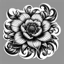a tattoo with no color of a beautiful flower