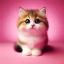 cute cat pink background