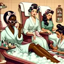 pinup girls at a spa