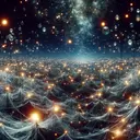 sea of web, , bubbles, and embers, night