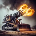 the kill-dozer with a flame thrower